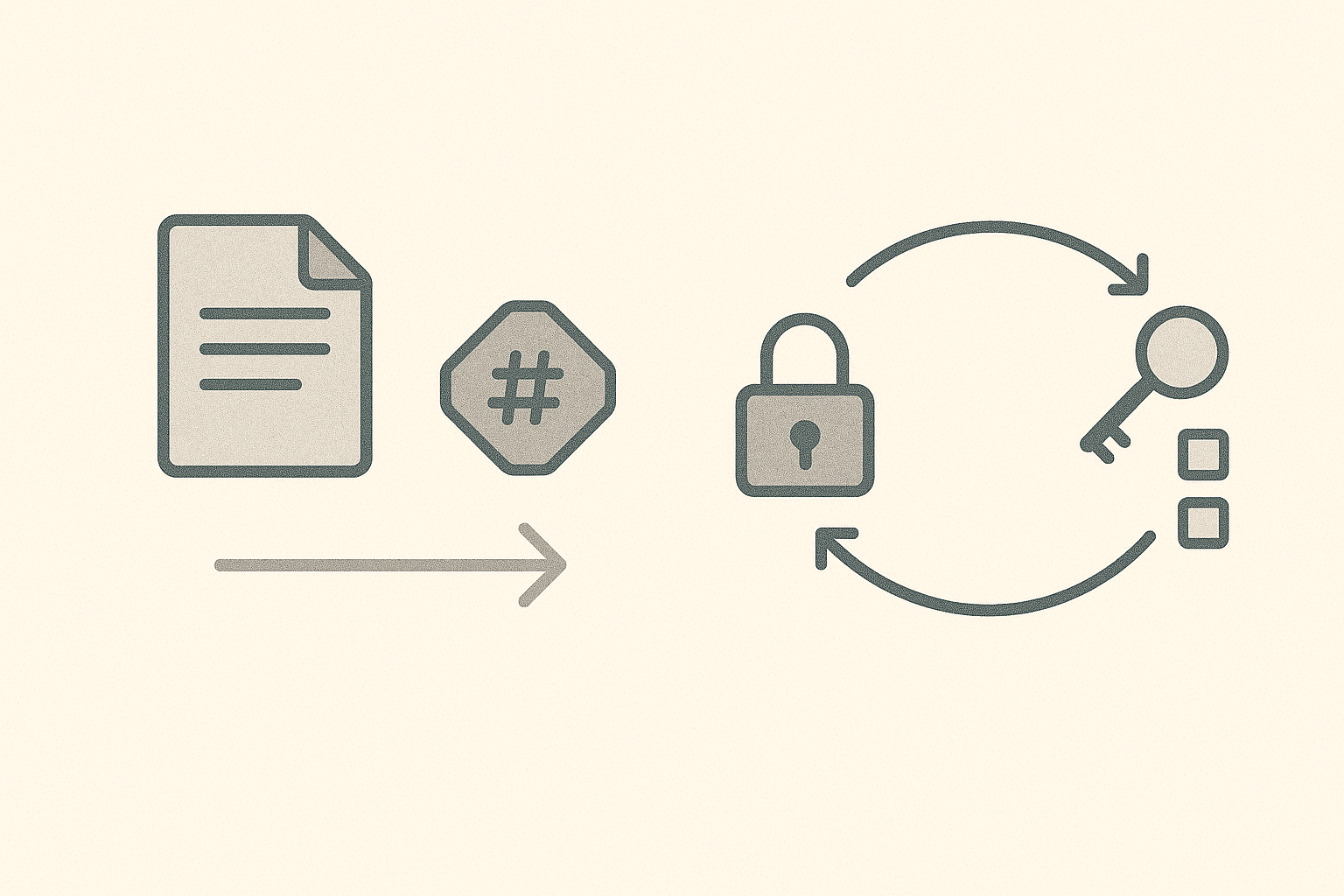Hashing versus encryption mental models