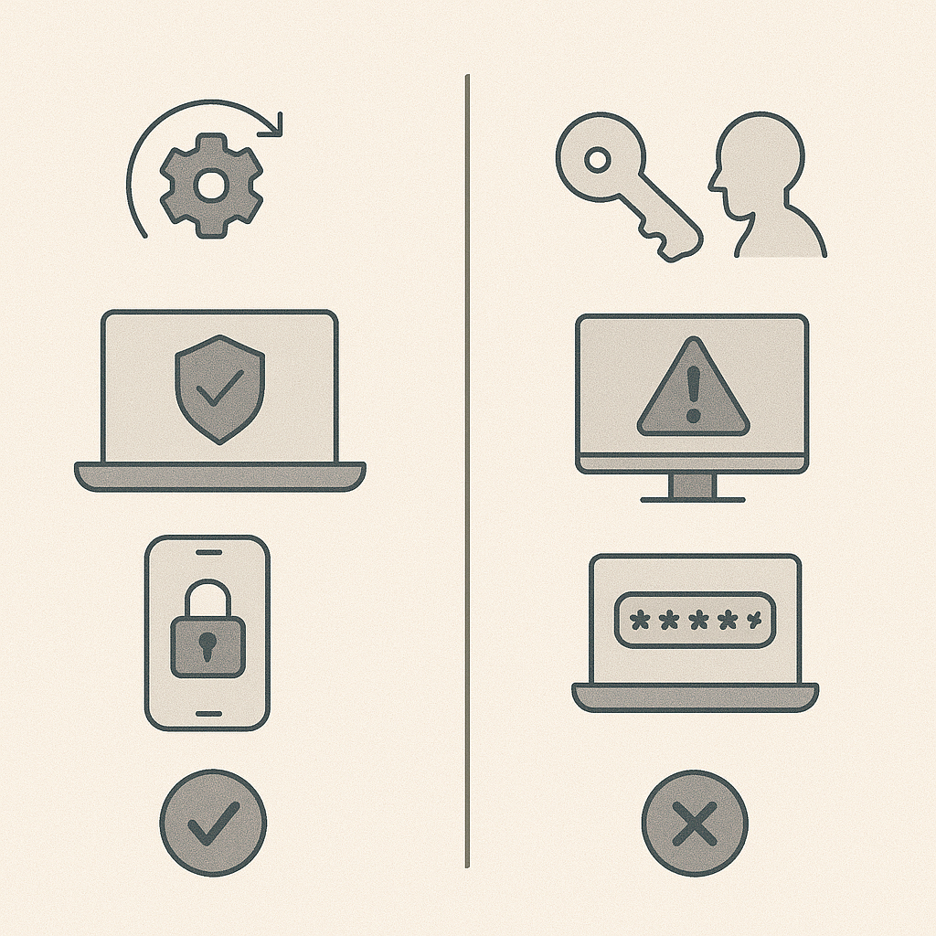 Examples of good and poor cyber hygiene practices