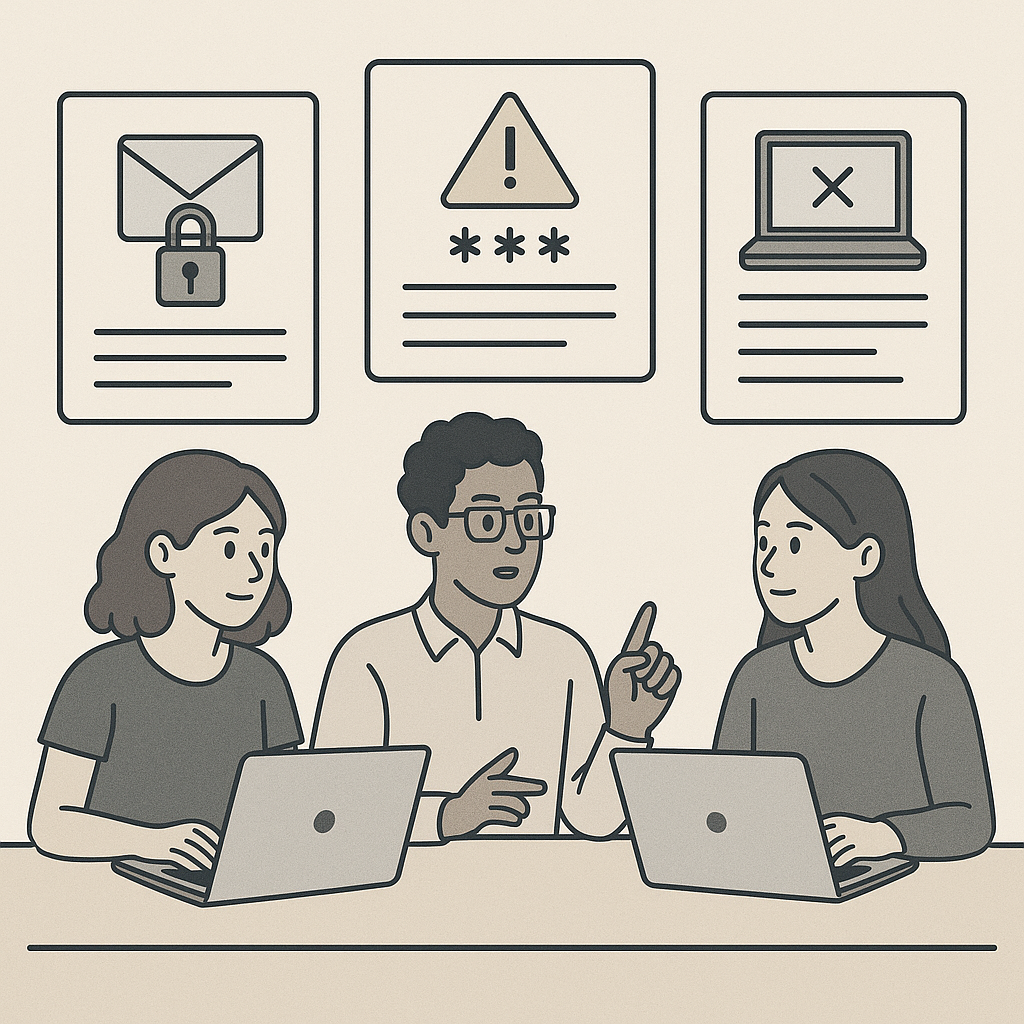 Students analyzing CIA Triad security scenarios