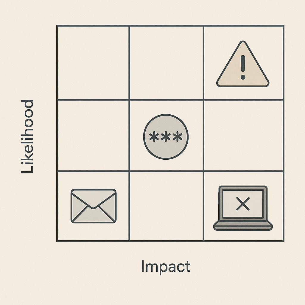 Risk model showing likelihood versus impact