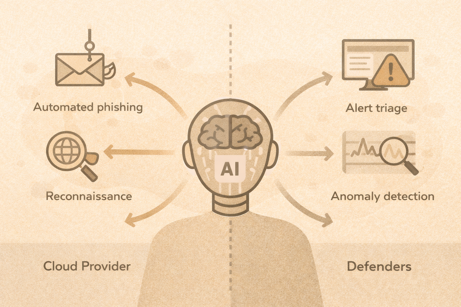 AI impact on cybersecurity for attackers and defenders
