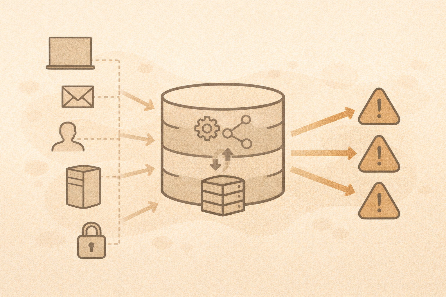 SIEM concepts showing log collection and correlation